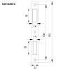 Cerraduras puerta metálica - Cerradura Metálica 2204 Condena Deslizante E15 mm Níquel